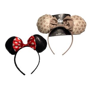 DISNEY Mouse Ears Headbands 1–NWT Other Gently Worn — LOT OF 2